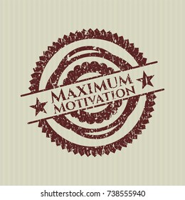 Red Maximum Motivation distressed rubber seal