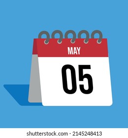 roter Mai-Kalender mit blauem Hintergrund