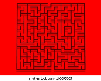red maze vector