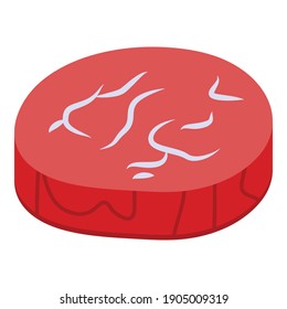Icono de carne roja. Isométrico del icono del vector de la carne roja para el diseño web aislado en fondo blanco