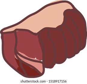 Red meat, illustration, vector on white background.
