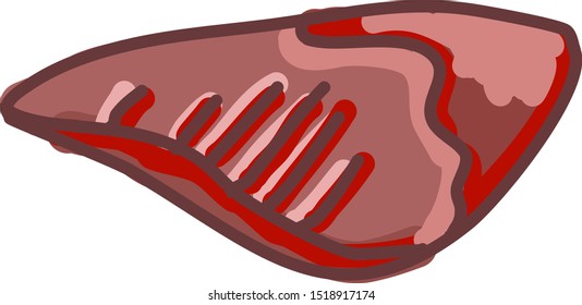 Red meat, illustration, vector on white background.