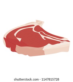 
A red meat of leg of a lamb depicting lamb chop 
