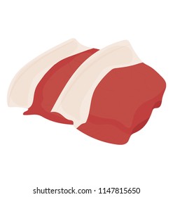 
Red meat in raw form with fats on it, fresh meat 
