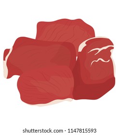 
A red meat in raw form symbolizing stewing steak 
