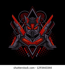 Red Mecha Geometry Style