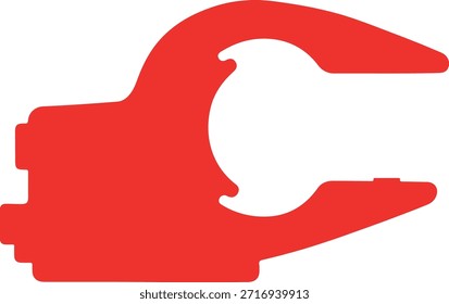 Vector de forma abstracta de pinza mecánica roja