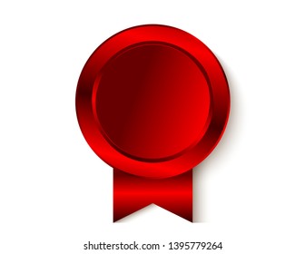 Red medal isolated with shadow