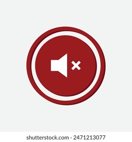 Red Media Player Button Vector Illustration