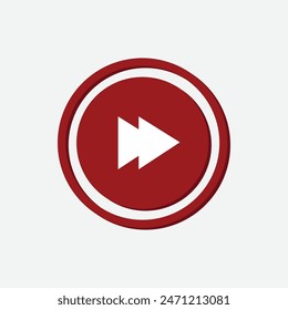 Red Media Player Button Vector Illustration