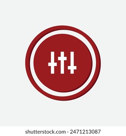 Red Media Player Button Vector Illustration
