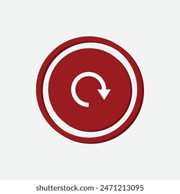 Red Media Player Button Vector Illustration