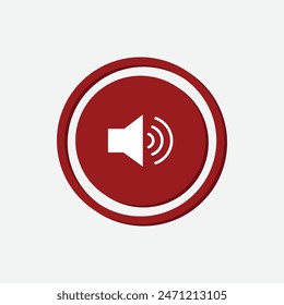 Red Media Player Button Vector Illustration
