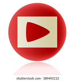 Red media player icon