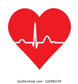 Red Medic blood pressure vector icon, cardiogram, health logo, heartbeat