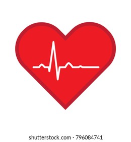 Red Medic blood pressure vector icon, cardiogram, health logo, heartbeat