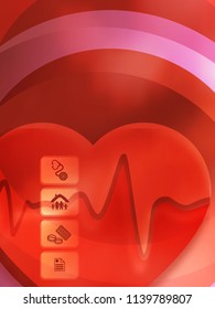 Red medical background abstract - concept health care or medicine technology. Vector Illustration EPS 10, Graphic Design elements vertical banner, flyer dental service, presentation template brochure