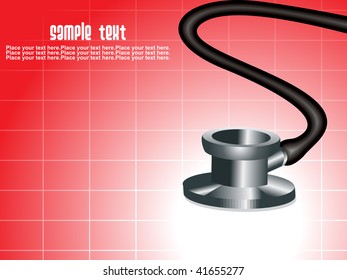 red medical background with stethoscope