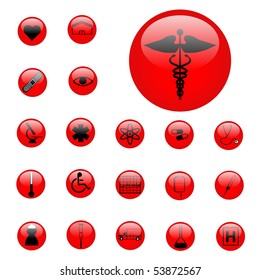 Red Medical Buttons