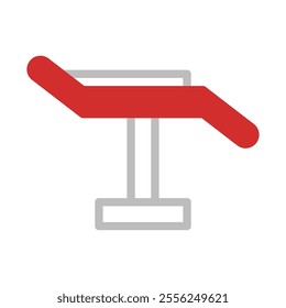 Red Medical Examination Table Icon