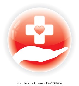 Red medical symbol isolated vector white background