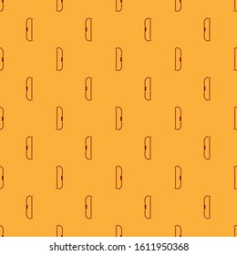 Red Medieval bow icon isolated seamless pattern on brown background. Medieval weapon.  Vector Illustration