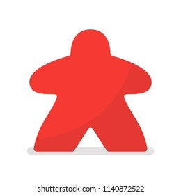 Red meeple vector illustration. Symbol of family board games