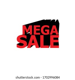 red MEGA SALE 3D vector text