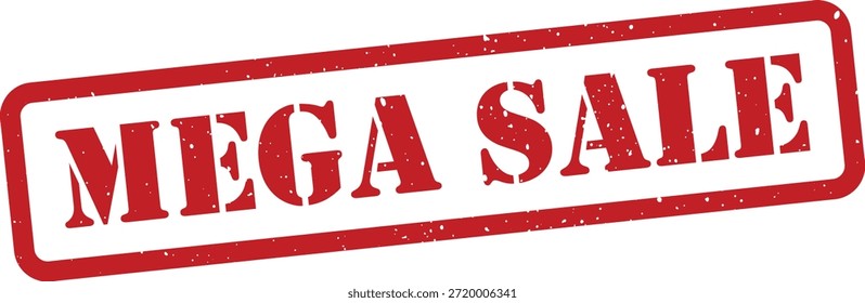 Red mega sale stamp isolated on white background