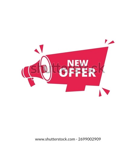 Red megaphone announcing a new offer sale