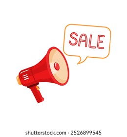 Red Megaphone Announcing Sale Promotion