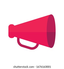 Red Megaphone Flat Icon Design
