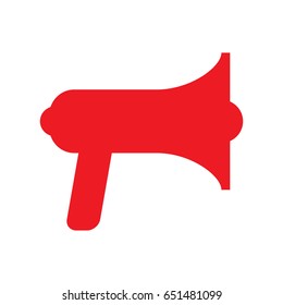 Red megaphone icon. Vector illustration