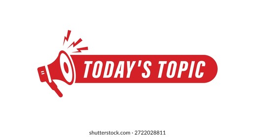 Rotes Megaphon-Label für das aktuelle Thema aktuelle Fachdiskussion relevante Gesprächsnachrichten