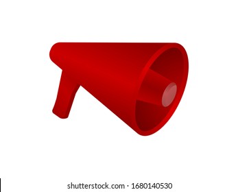 red megaphone loudspeaker. vector isolated illustration