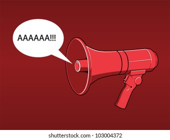 red megaphone on red background