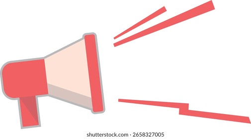 Megáfono rojo con efecto de sonido