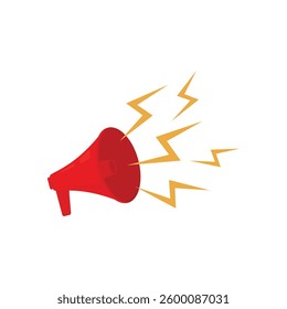 red megaphone speaker icon vector design template