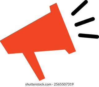 red megaphone vector icon isolated