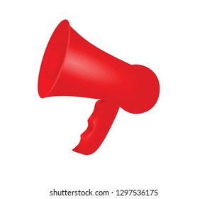 Red megaphone. vector illustration