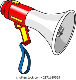 red megaphone vector illustration isolated on white background