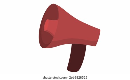 red megaphone vector illustration on white background.