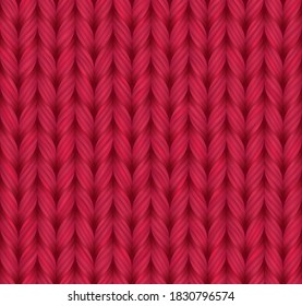 Red melangle knitted texture. Seamless pattern. Vector background