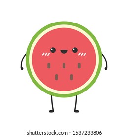 Red melon character vector. melon on white background. wallpaper. symbol. logo design.