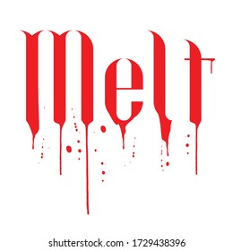 Rotschmelz-Logo mit tropfenden Buchstaben 