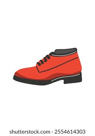 Red men's shoes vector illustration for fashion design