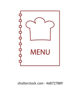 Red menu line icon isolated on a white background
