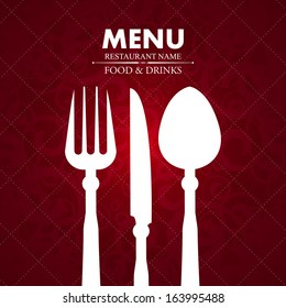 Red menu for the restaurant.