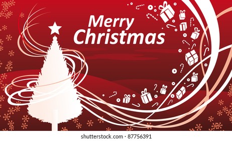 Red Merry Christmas background