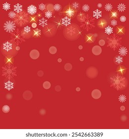 red merry christmas background stars, happy new year, snoflake, stars